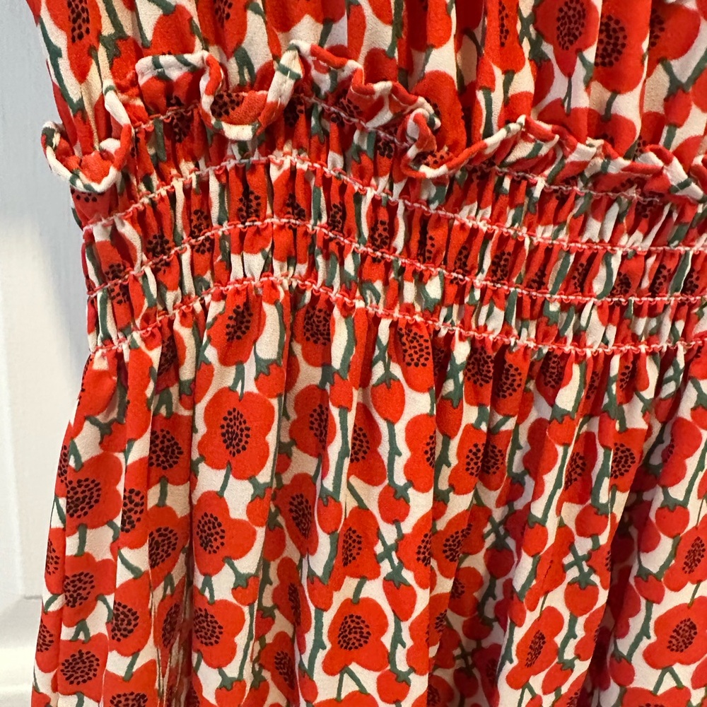 Max Studio Red & White Poppy-Print Blouse - Picture 5 of 7